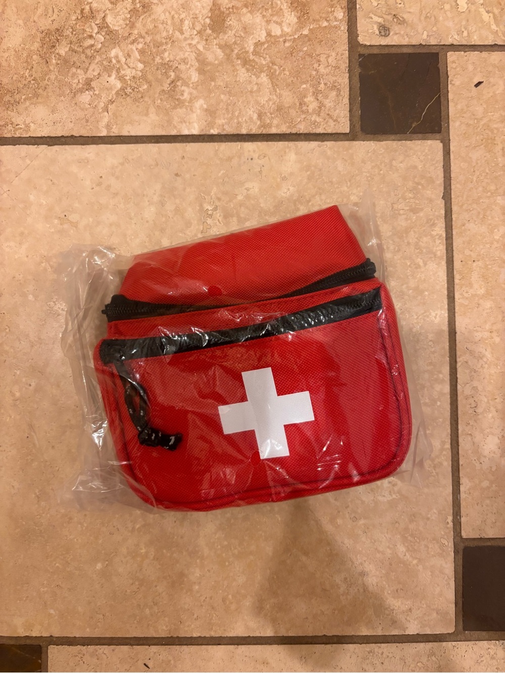 Red First Aid Pouch with White Cross